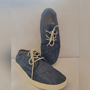 MEN'S TOMS DENIM TIE SHOES ( sz 10.5)